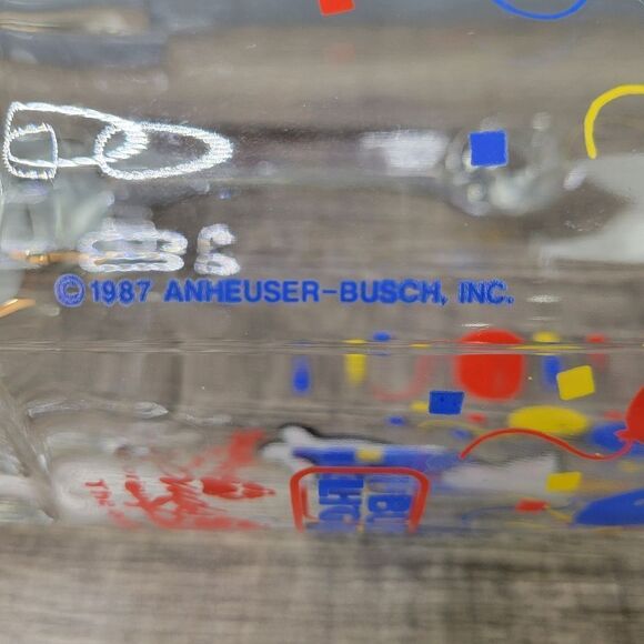 Spuds MacKenzie 1987 Clear Glass Thumbprint 32 oz. Party Animal‎ Beer Stein - Picture 8 of 8